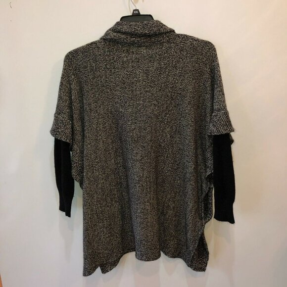 RD Style Women Medium Black Gray Marled Long Sleeve Layer Pullover Sweater Top - Picture 6 of 7